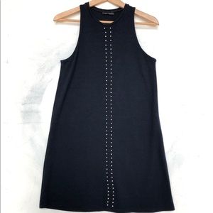 Zara Navy Blue Sleeveless Center Studded Dress